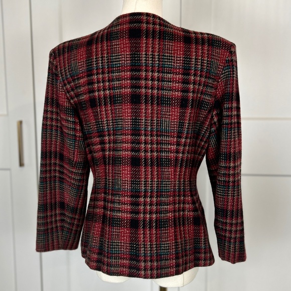 3/4 Sleeve Tartan Blazer - Picture 3 of 7